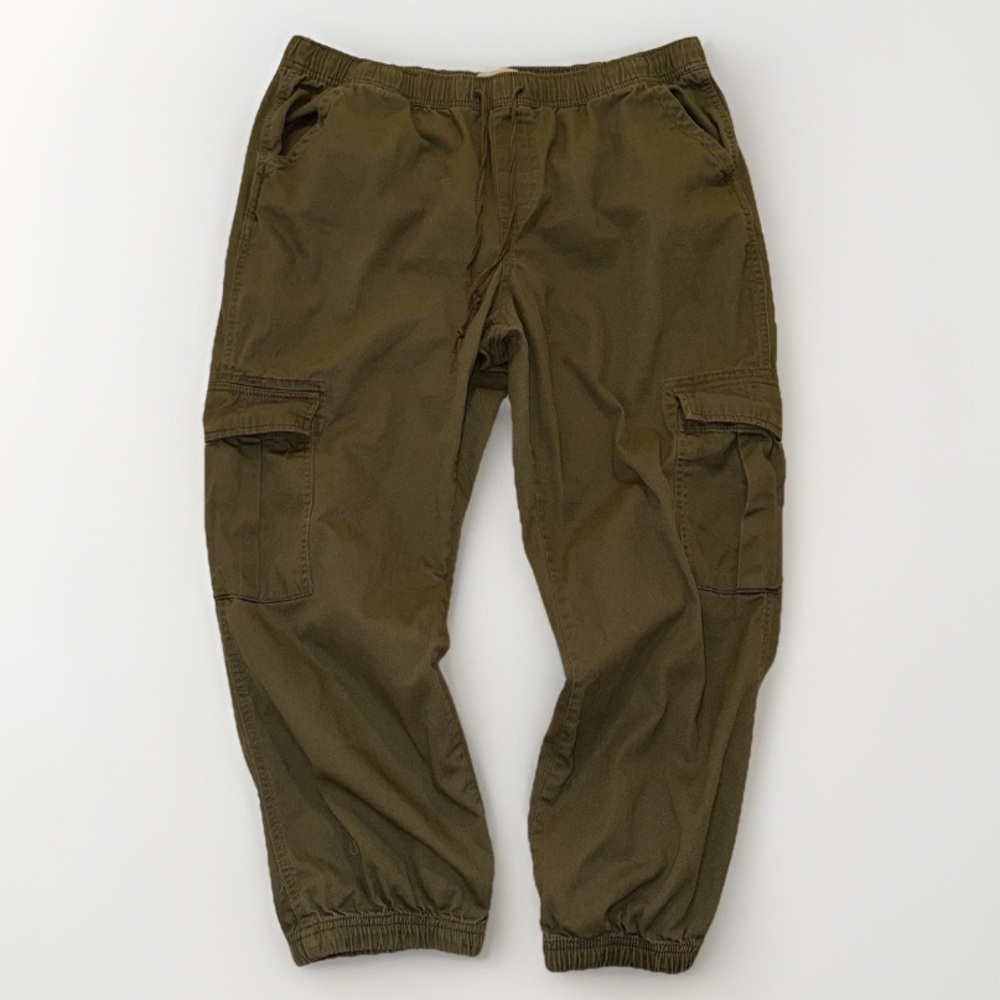 Sincerely Jules Khaki Green Cargo Joggers 100% Cotton Womens Size XL